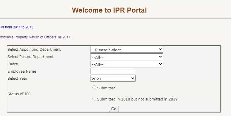 IPR Online Application Form